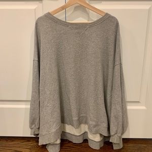 FREE PEOPLE OVERSIZED GRAY CREW